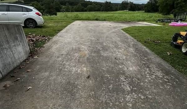 Rural driveway before cleaning