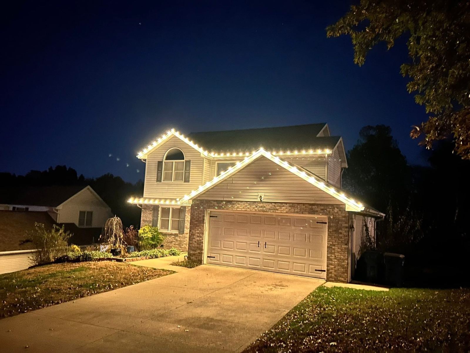 Two-story home with full roofline
