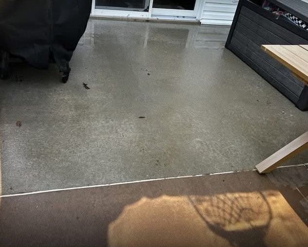 Concrete patio after cleaning
