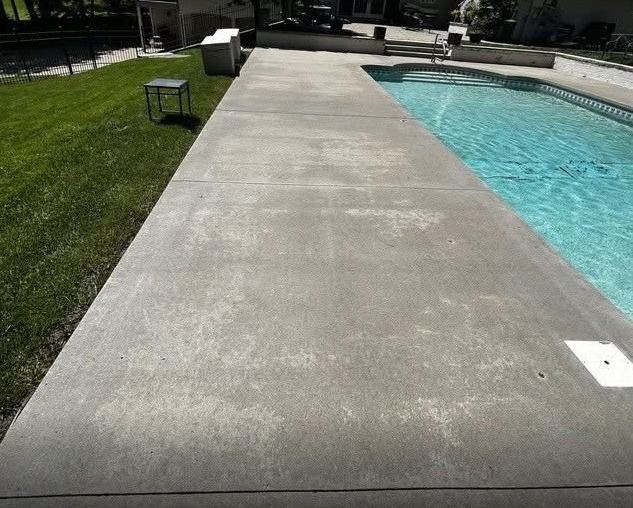 Pool deck after cleaning